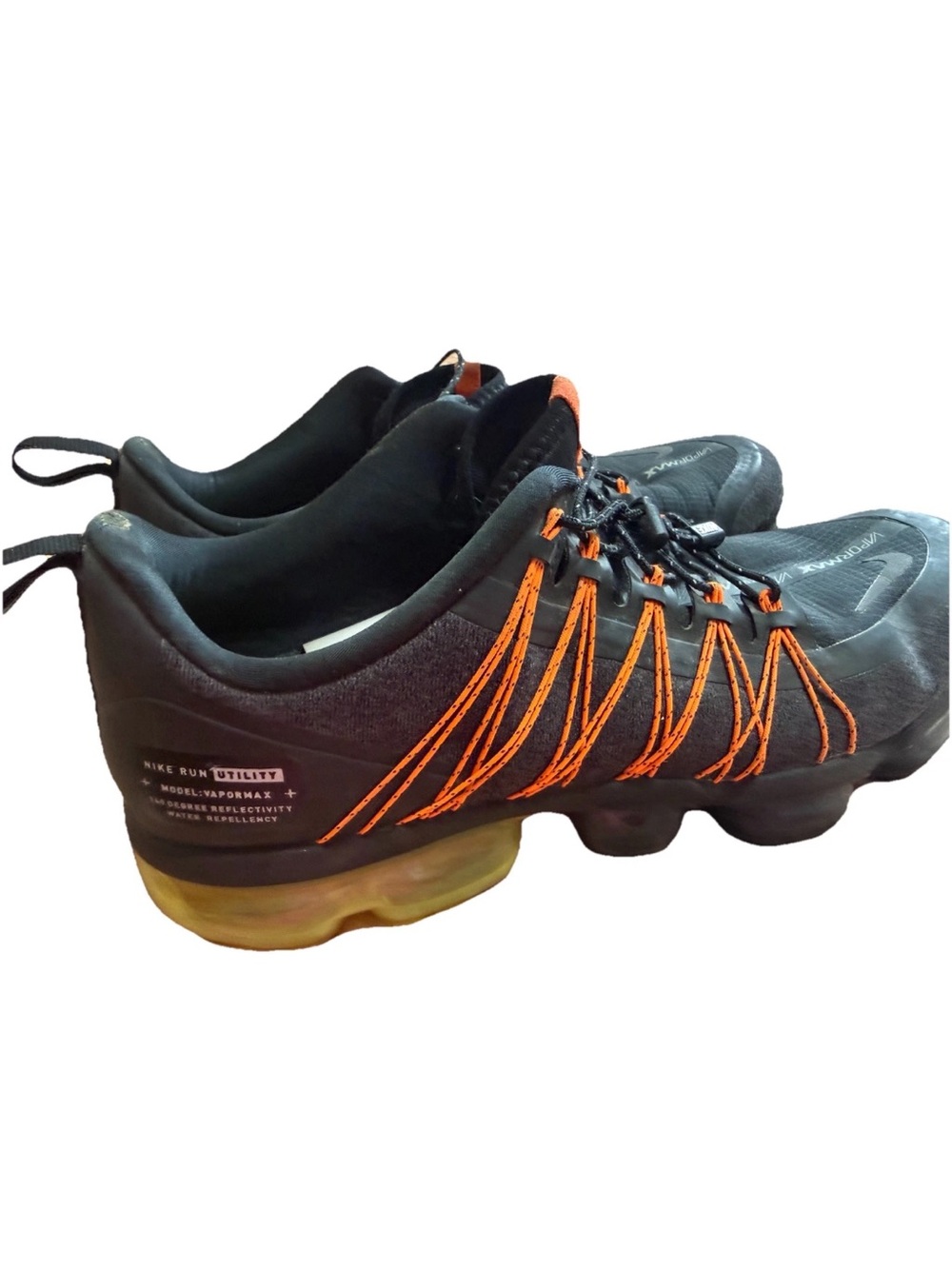 Nike Shoes Men's 11 Black Vapormax Run Utility Orange Sneakers